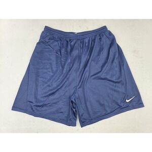 Nike Vintage Mesh Shorts Mens Large XL Blue Swoosh Gym Basketball 90s No Pockets